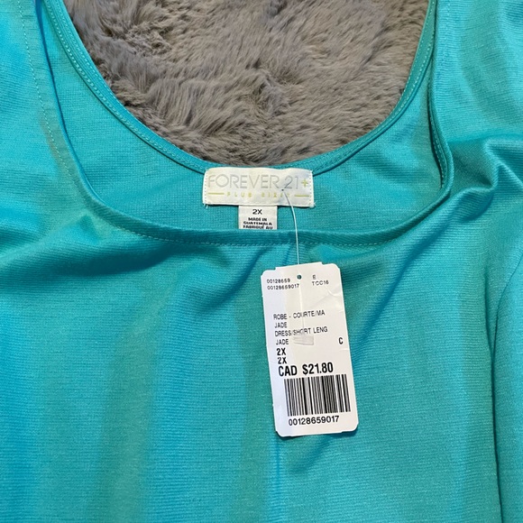 Turquoise body con dress with peplum middle - Picture 4 of 16